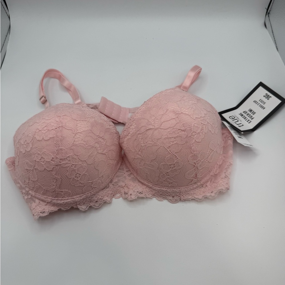 True By Rue 21 Women’s Pink Lace Push Up Underwire Bra NWT 36C.  8104